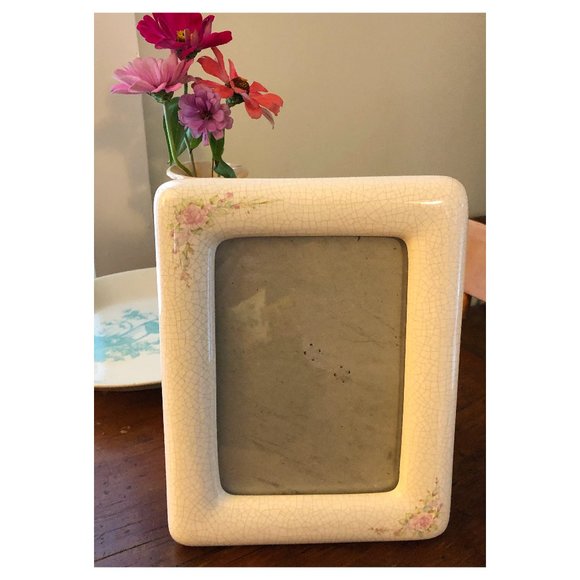 Vintage Ceramic Floral Picture Frame